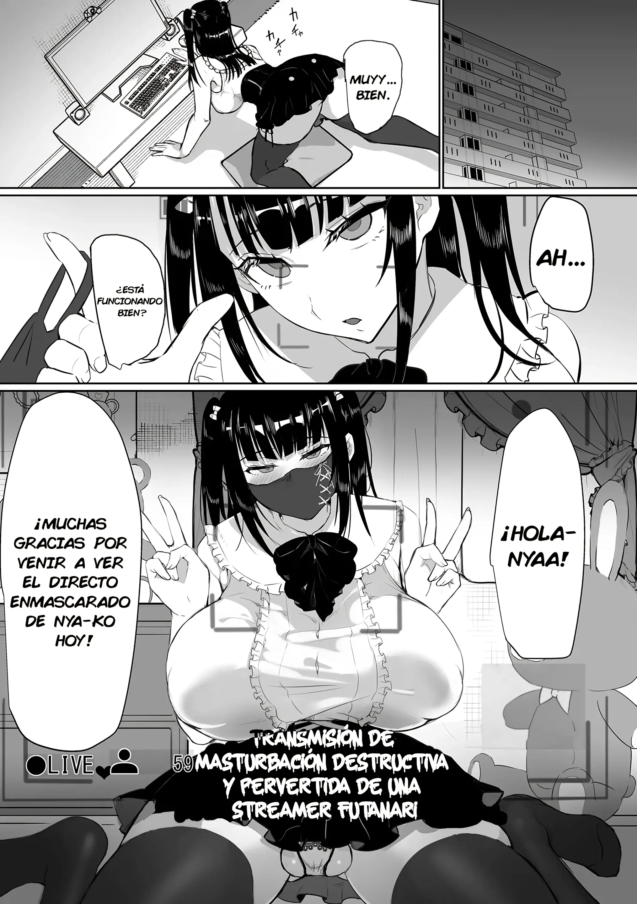 Futanari Namashu-chan no Hametsu Hentai Onanī Haishin|La Transmisión Destructiva y Pervertida de una Streamer Futanari