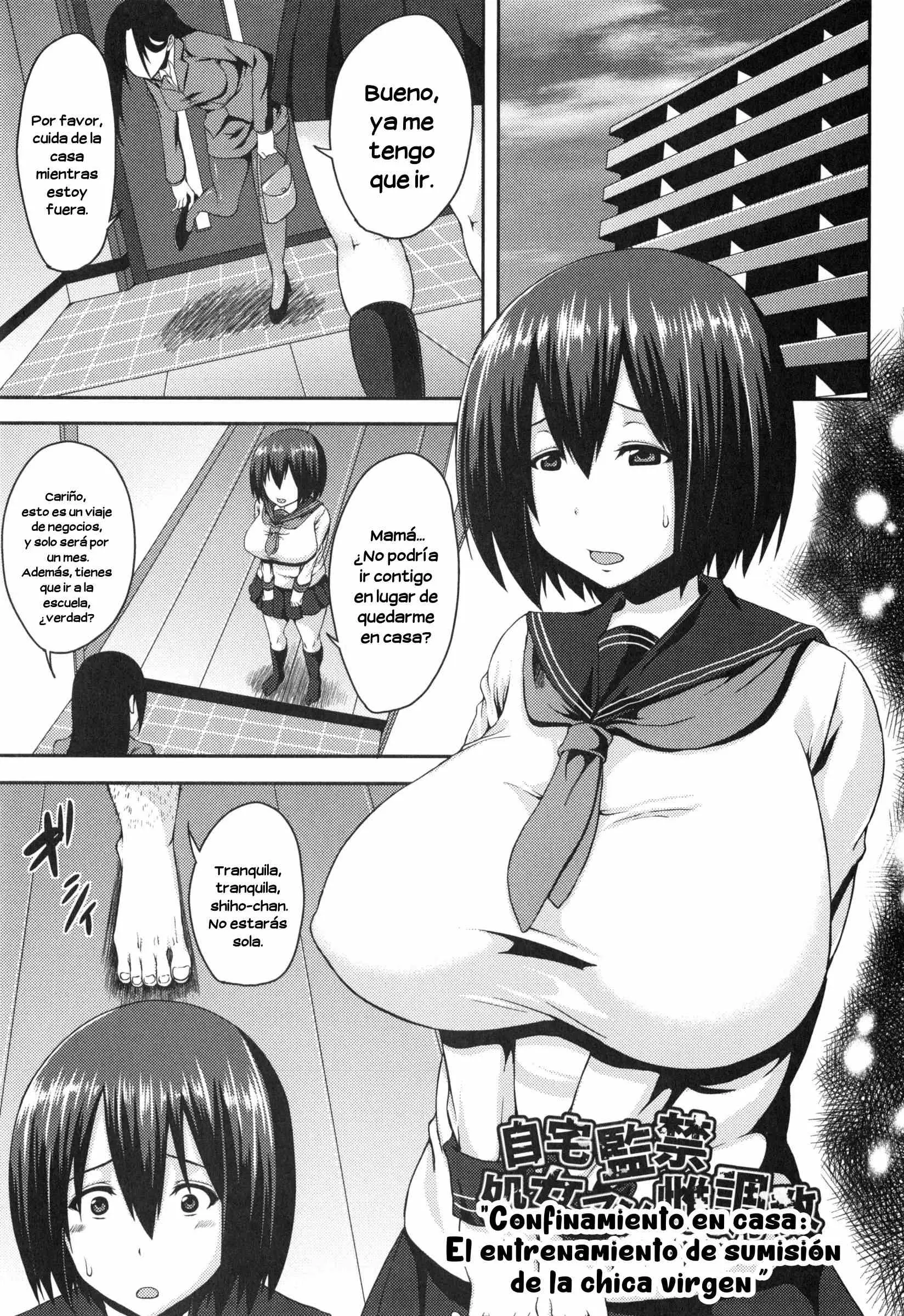 Jitaku Kankin: Shojo Man Mesu Choukyou | Confinamiento en casa - El entrenamiento de sumisión de la chica virgen