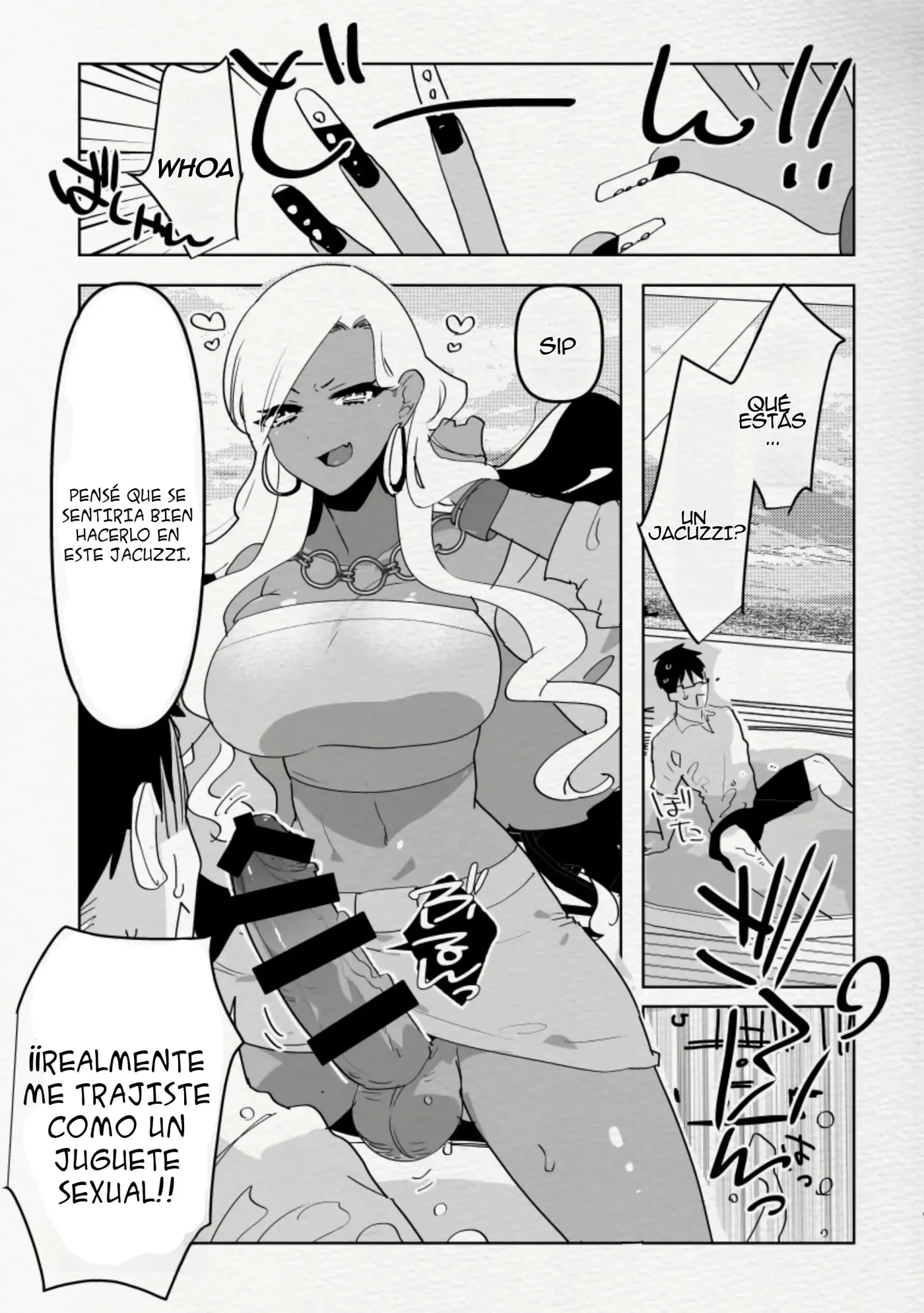 Minami no Shima de Futanari Kuro Gyaru Kanojo ni Hotel de Hametaosareru Nante......｜Imagina que tú novia futanari de piel oscura te deja inconsciente en una habitación de hotel en una isla del sur capítulo 1 página 10