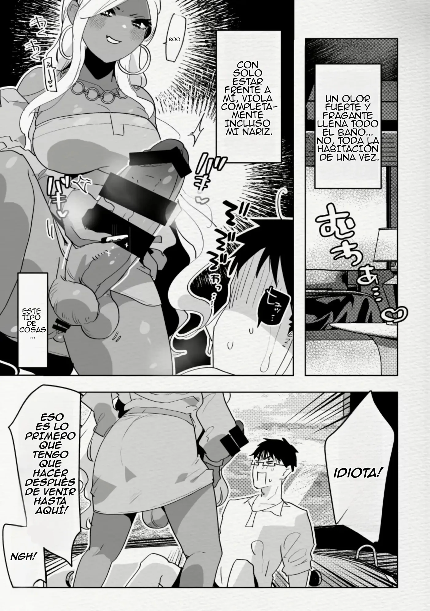 Minami no Shima de Futanari Kuro Gyaru Kanojo ni Hotel de Hametaosareru Nante......｜Imagina que tú novia futanari de piel oscura te deja inconsciente en una habitación de hotel en una isla del sur capítulo 1 página 12