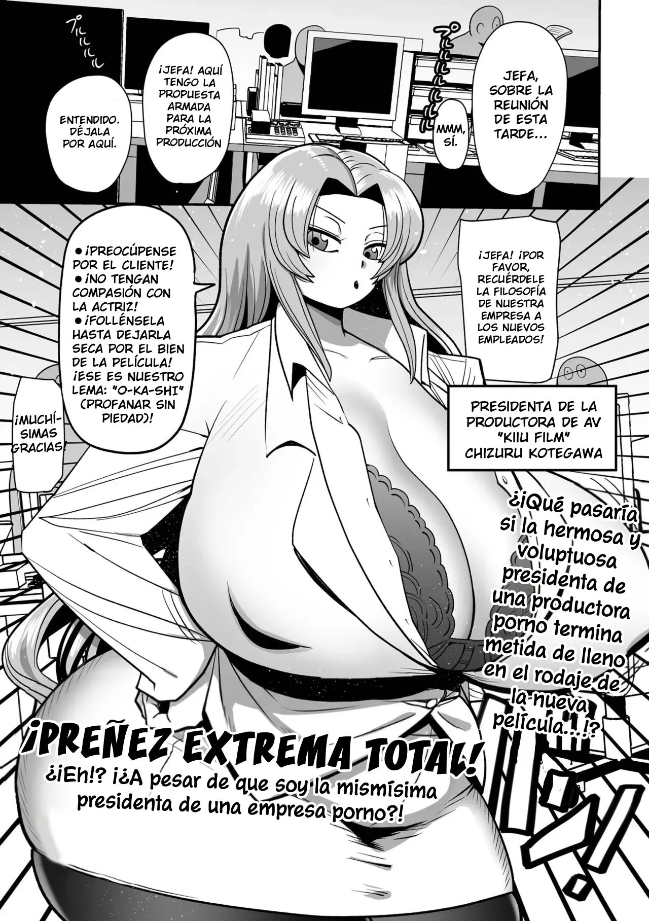 ¡PREÑEZ EXTREMA TOTAL! ¿¡Eh! ¡¿A pesar de que soy la presidenta de una productora porno! capítulo 1 página 1
