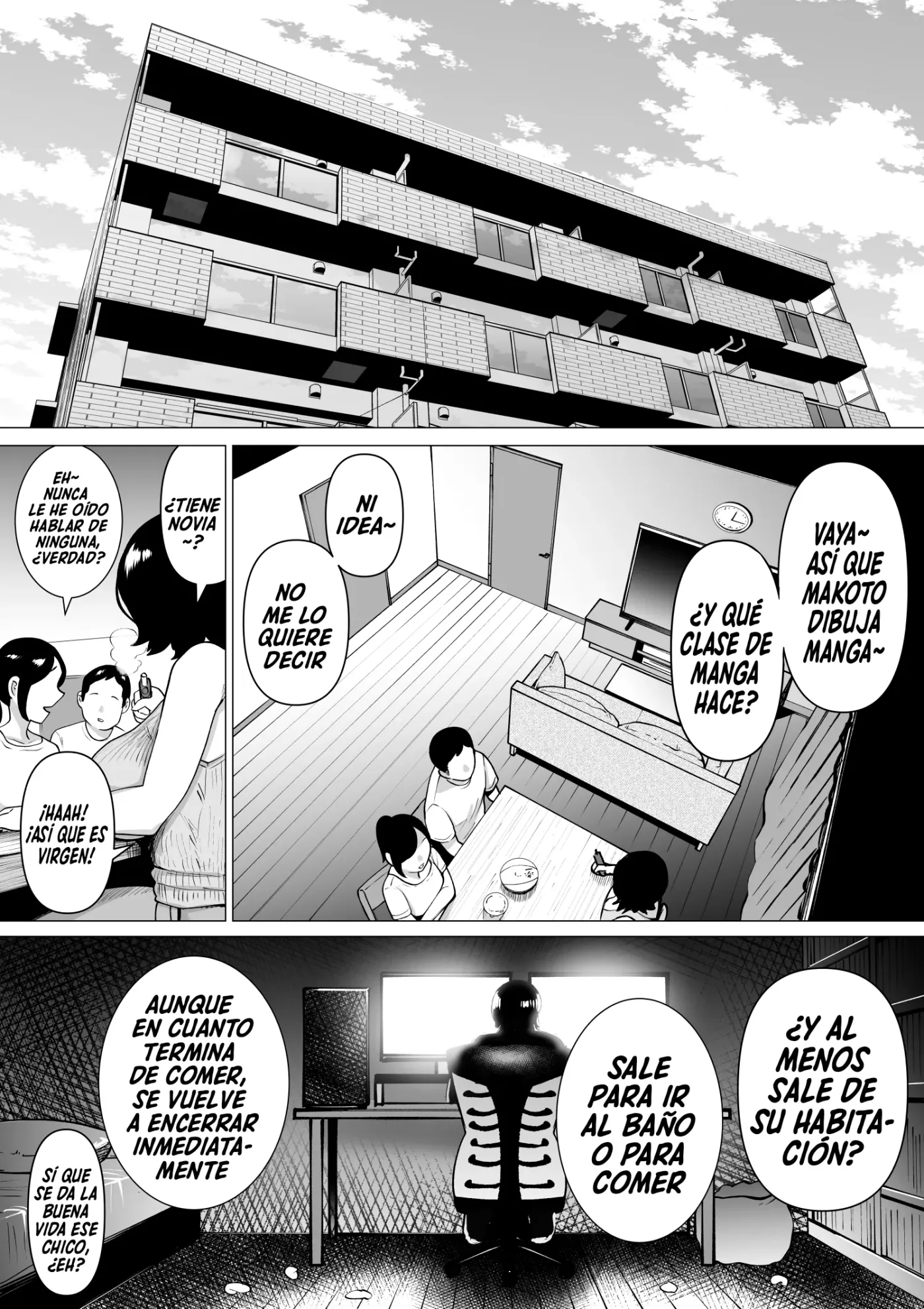 Hikikomori de Ero Manga Kaiteru Doutei Oikko to Oba-san ga Icha Love SEX suru Hanashi|La Historia De Un Sobrino Virgen Y Hikikomori Que Dibuja Mangas Eróticos Teniendo Sexo Cariñoso Y Apasionado Con Su Tía capítulo 1 página 4