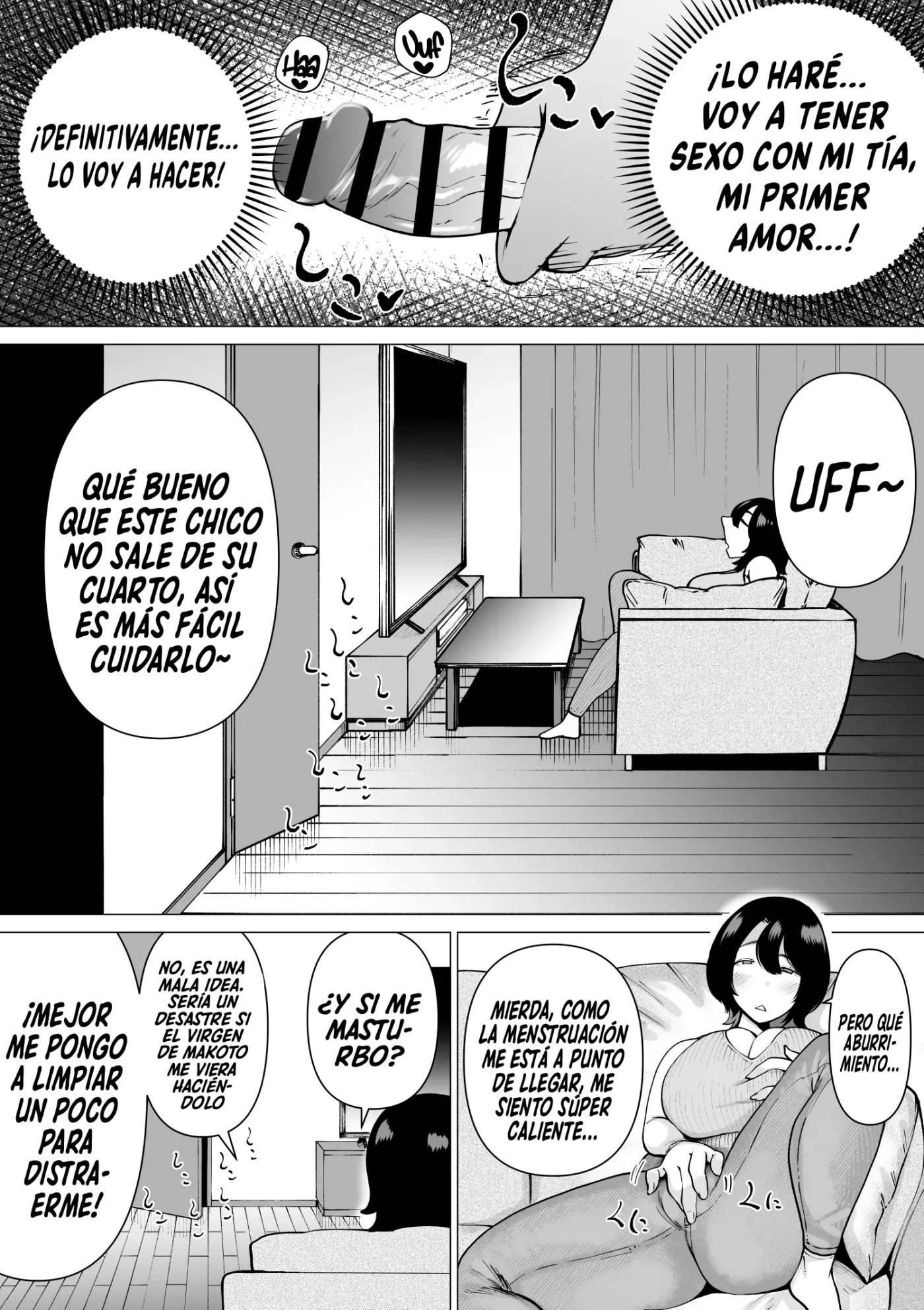 Hikikomori de Ero Manga Kaiteru Doutei Oikko to Oba-san ga Icha Love SEX suru Hanashi|La Historia De Un Sobrino Virgen Y Hikikomori Que Dibuja Mangas Eróticos Teniendo Sexo Cariñoso Y Apasionado Con Su Tía capítulo 1 página 7