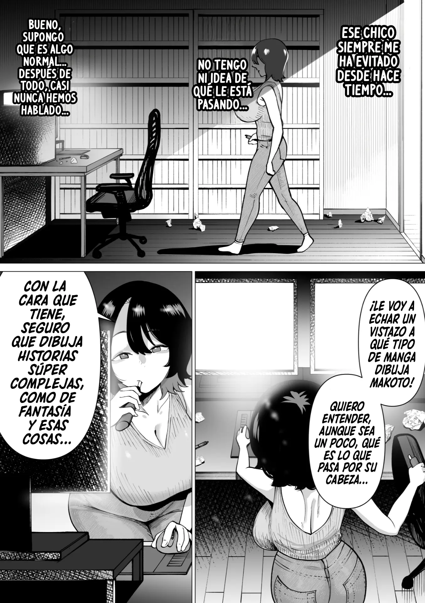 Hikikomori de Ero Manga Kaiteru Doutei Oikko to Oba-san ga Icha Love SEX suru Hanashi|La Historia De Un Sobrino Virgen Y Hikikomori Que Dibuja Mangas Eróticos Teniendo Sexo Cariñoso Y Apasionado Con Su Tía capítulo 1 página 12