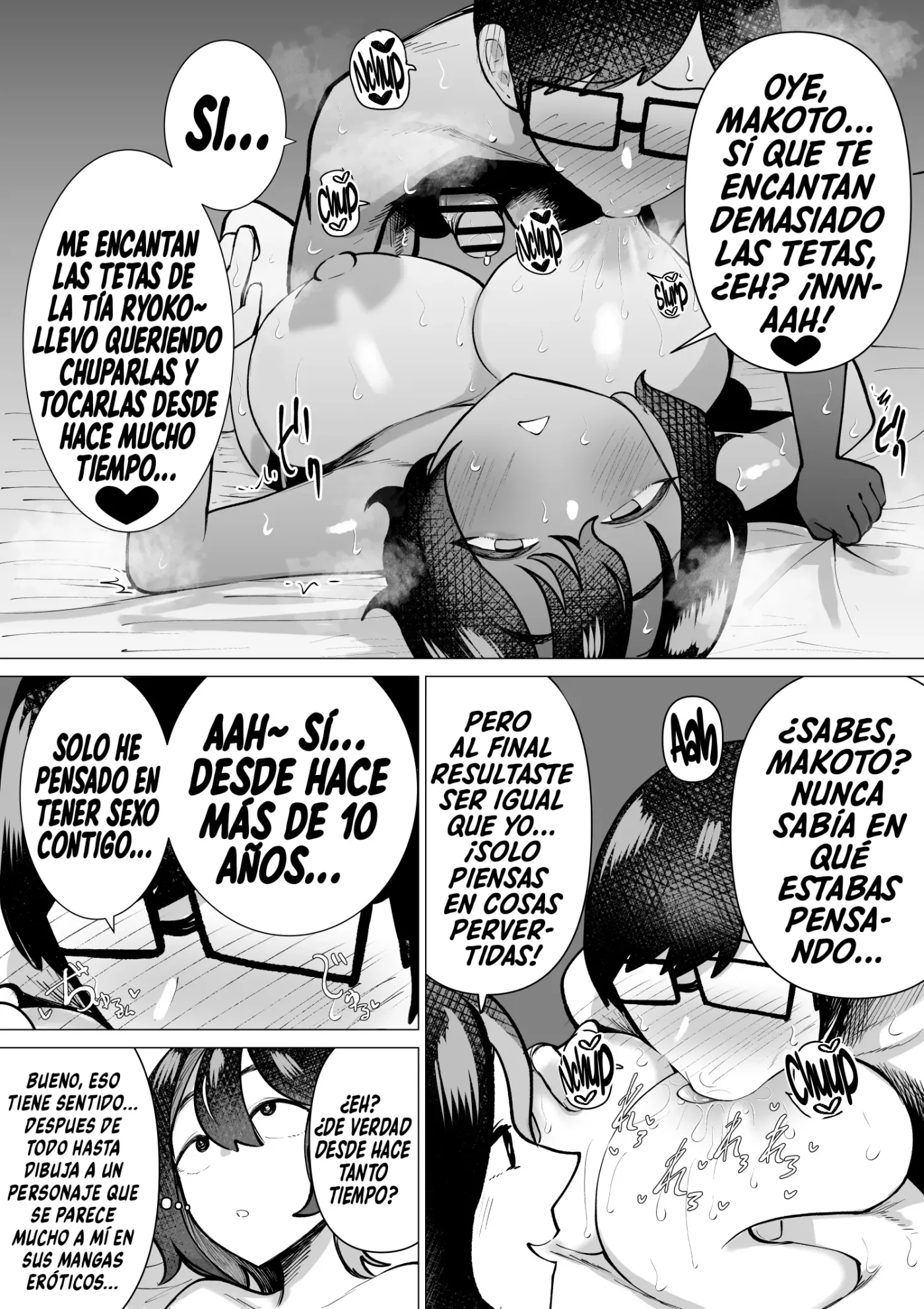 Hikikomori de Ero Manga Kaiteru Doutei Oikko to Oba-san ga Icha Love SEX suru Hanashi|La Historia De Un Sobrino Virgen Y Hikikomori Que Dibuja Mangas Eróticos Teniendo Sexo Cariñoso Y Apasionado Con Su Tía capítulo 1 página 34