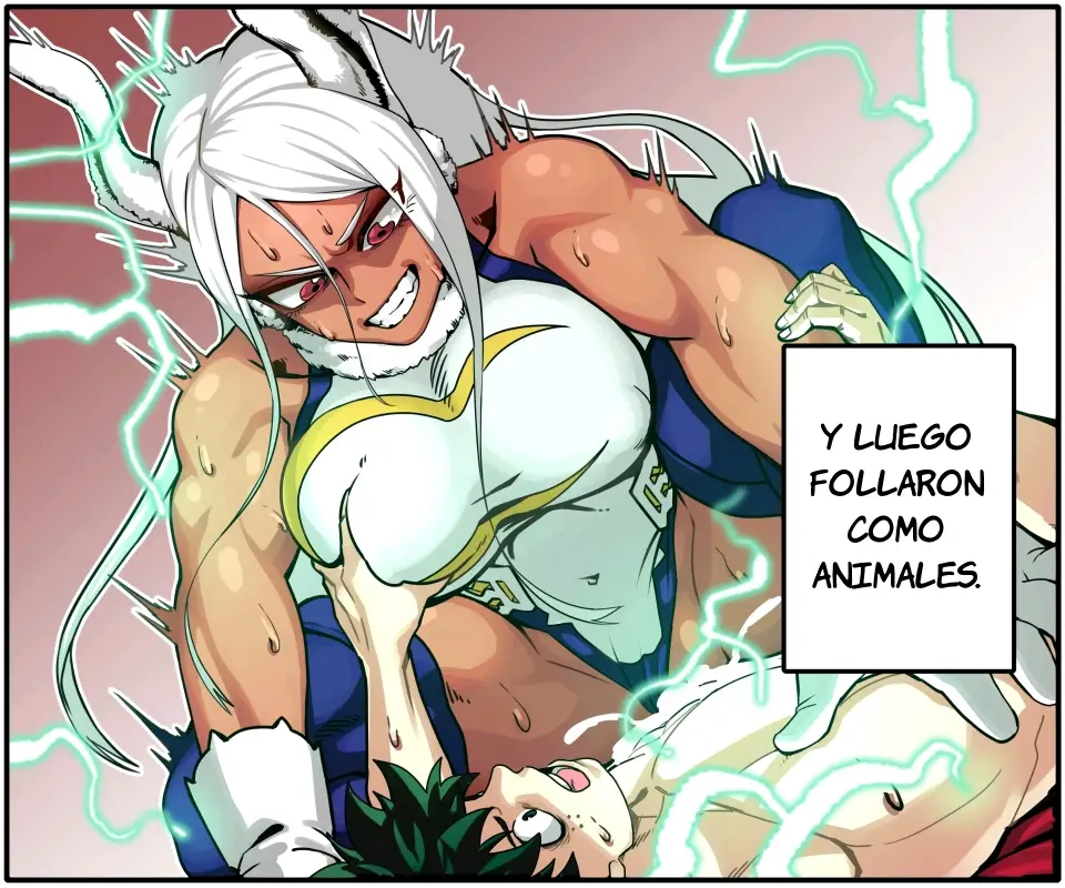 Deku encuentra a Mirko en un tren y se la folla capítulo 1 página 4