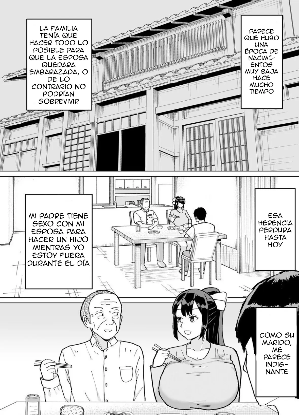 [Baraka Umadou) (Baraka Uma)Kaede-san, una mujer casada, y su suegro tienen una tradición familiar de tener hijos capítulo 1 página 6