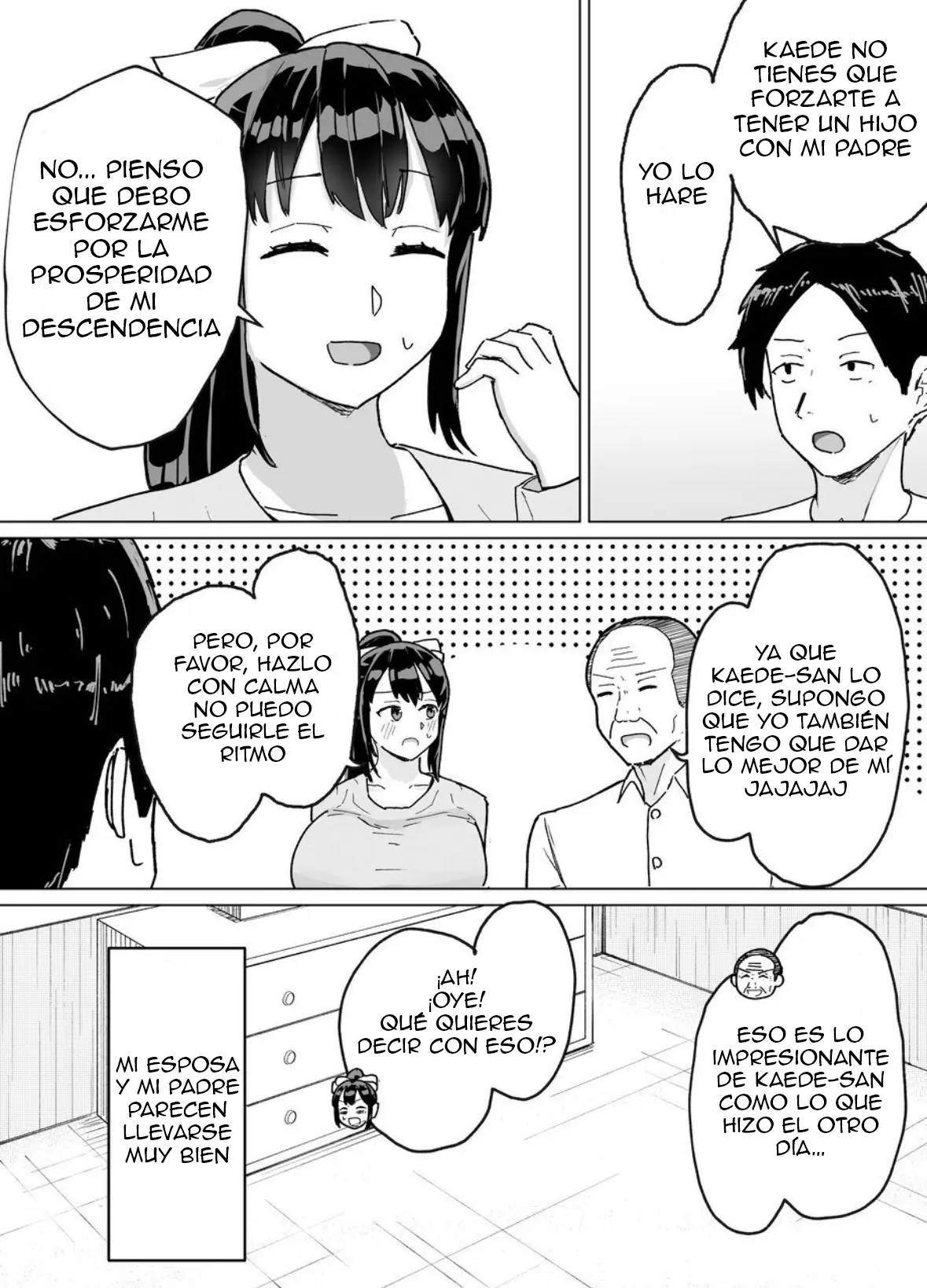 [Baraka Umadou) (Baraka Uma)Kaede-san, una mujer casada, y su suegro tienen una tradición familiar de tener hijos capítulo 1 página 8