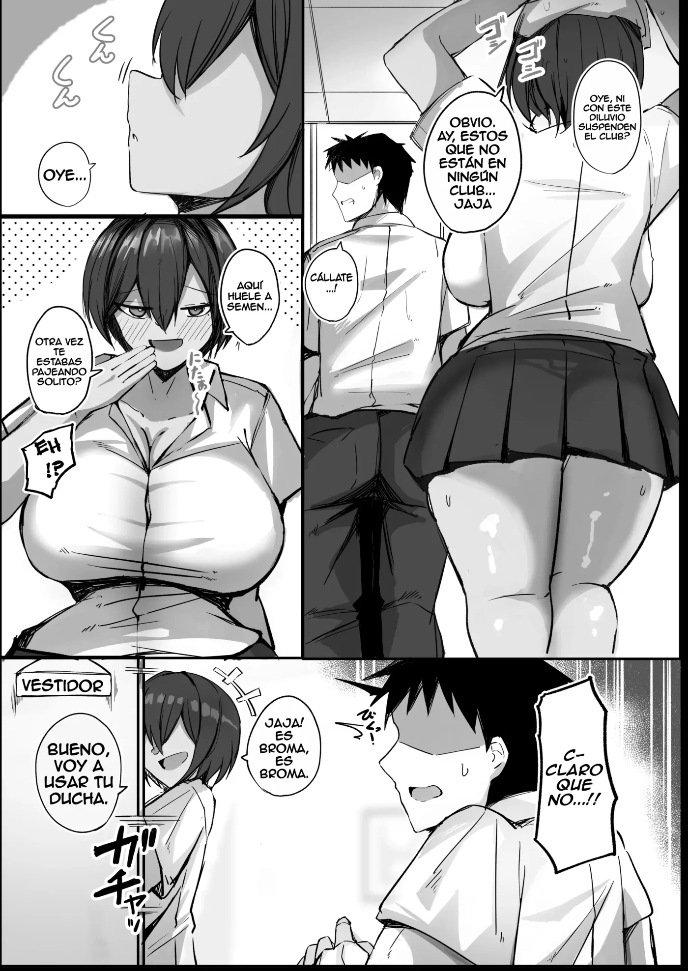 Otoko Tomodachi Mitai na Bakunyuu Osananajimi ga Furo o Kari ni Kuru Hon | Mi amiga de la infancia tetona que es como un amigo más viene a pedirme prestada la ducha capítulo 1 página 3