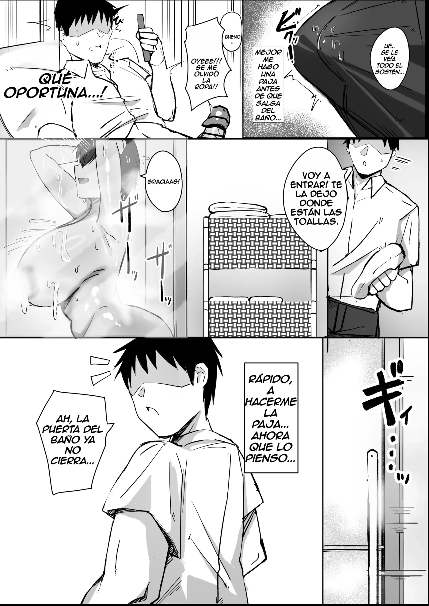 Otoko Tomodachi Mitai na Bakunyuu Osananajimi ga Furo o Kari ni Kuru Hon | Mi amiga de la infancia tetona que es como un amigo más viene a pedirme prestada la ducha capítulo 1 página 5