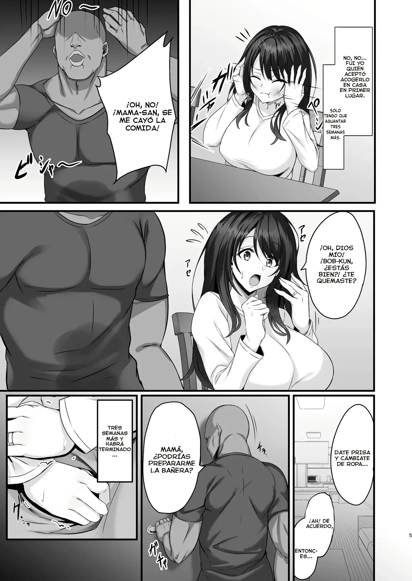 Homestay Saki no Mama-san ga Boku no Dekamara de Ikimakutta Hanashi｜La Historia de cómo la Mujer que me Acogió en su Casa se Corra Una y Otra Vez con Mi Enorme Polla capítulo 1 página 5