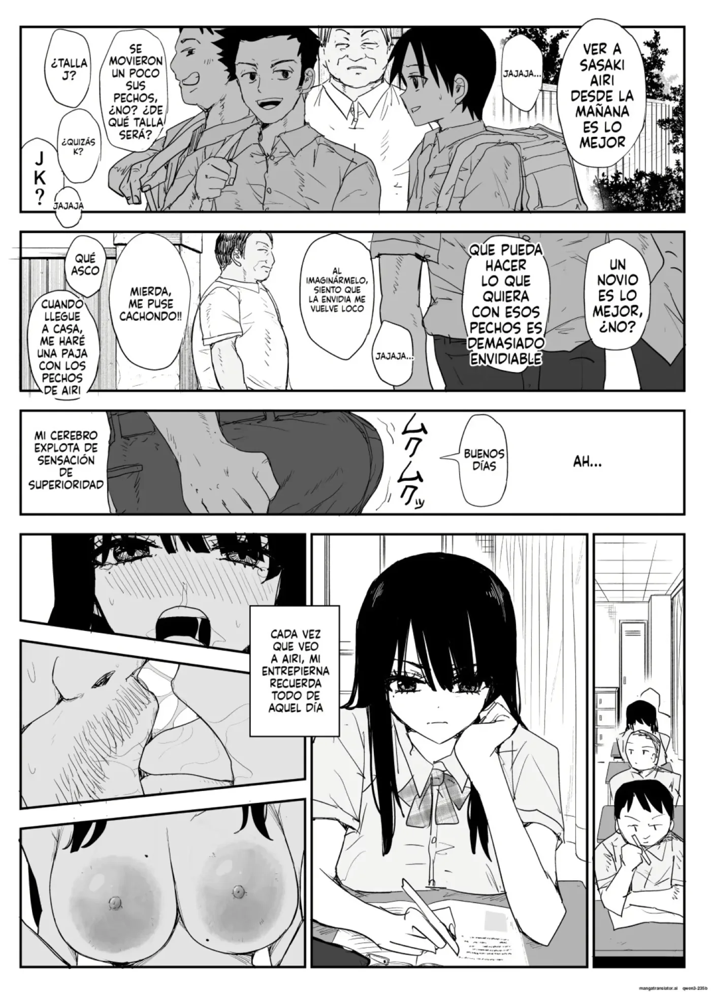 Oshiego Kiss Hame Nikki ~Deka Chichi Deka Nyuurin "Oshiego" to Berochuu Daekki Koukan Sex~｜Diario de Fesos Forzados con mi Alumna ~Sexo de intercambio de Saliva y Besos Franceses con una "Alumna" con Tetas y Areolas Enormes~ capítulo 1 página 9