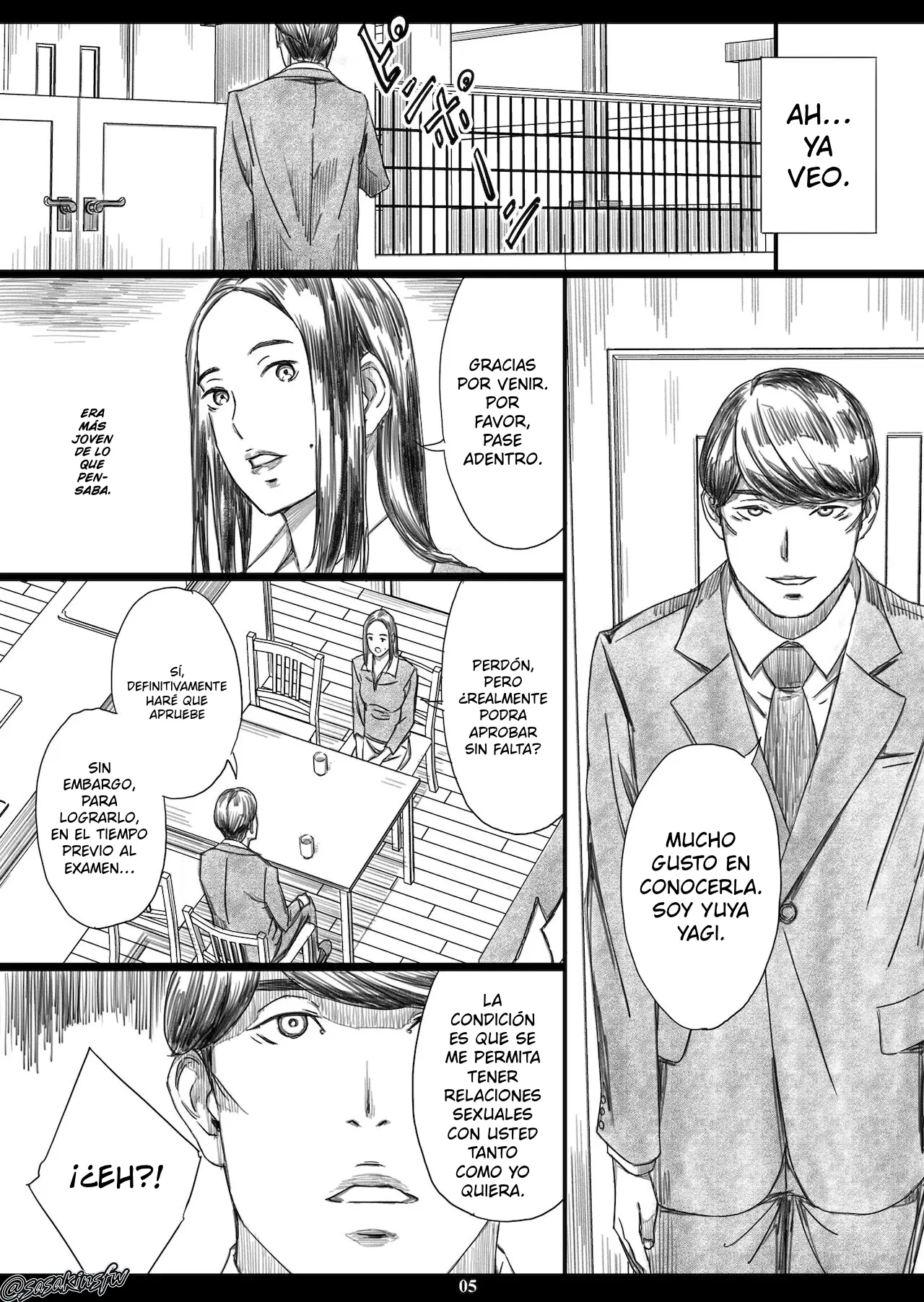 Musuko no Mae de Dosukebe Kyouiku Sareta Ojuken Mama | Madre que ayudaba a su hijo a prepararse para los exámenes, es sometida a una educación obscena frente a él capítulo 1 página 4