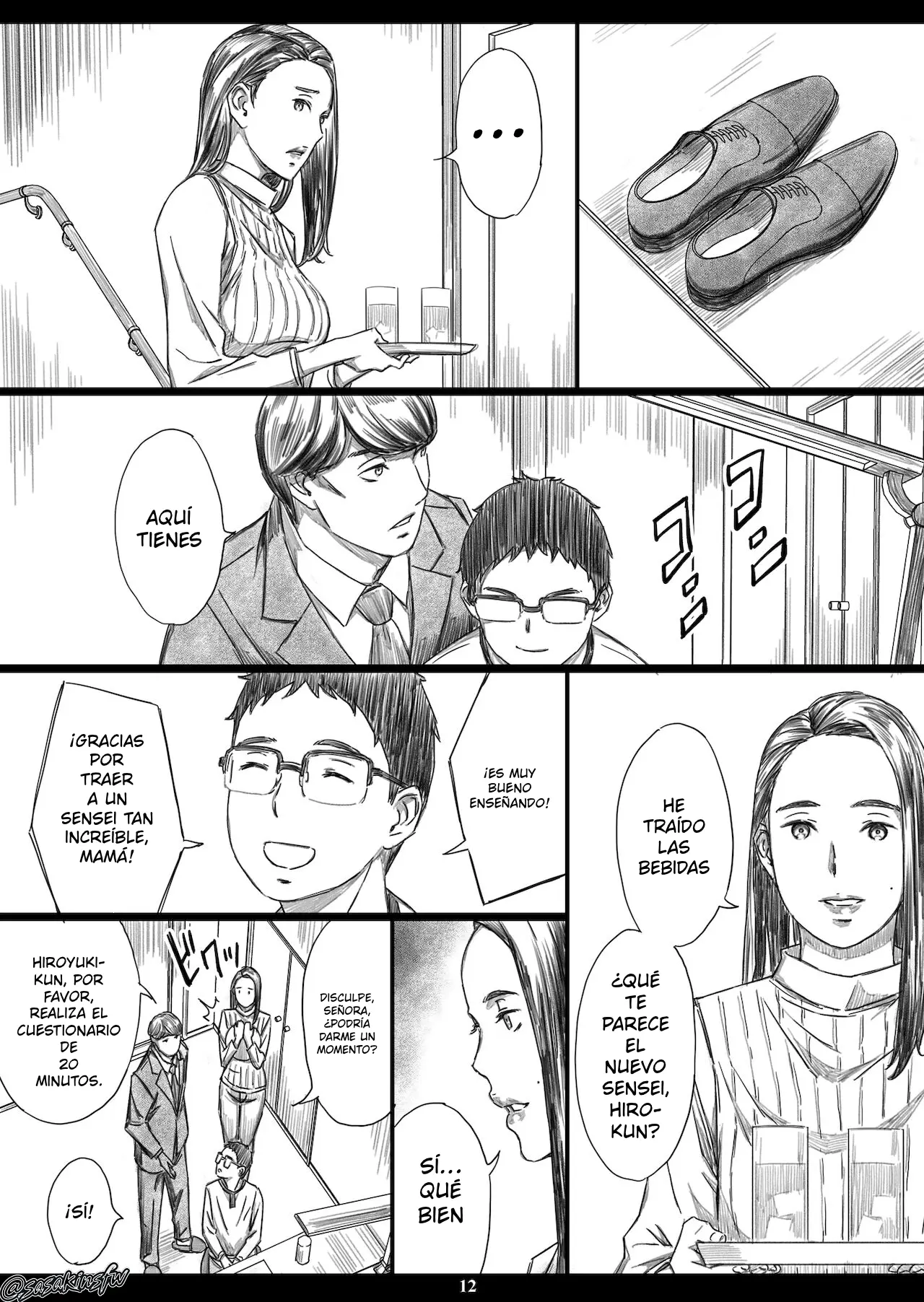 Musuko no Mae de Dosukebe Kyouiku Sareta Ojuken Mama | Madre que ayudaba a su hijo a prepararse para los exámenes, es sometida a una educación obscena frente a él capítulo 1 página 11