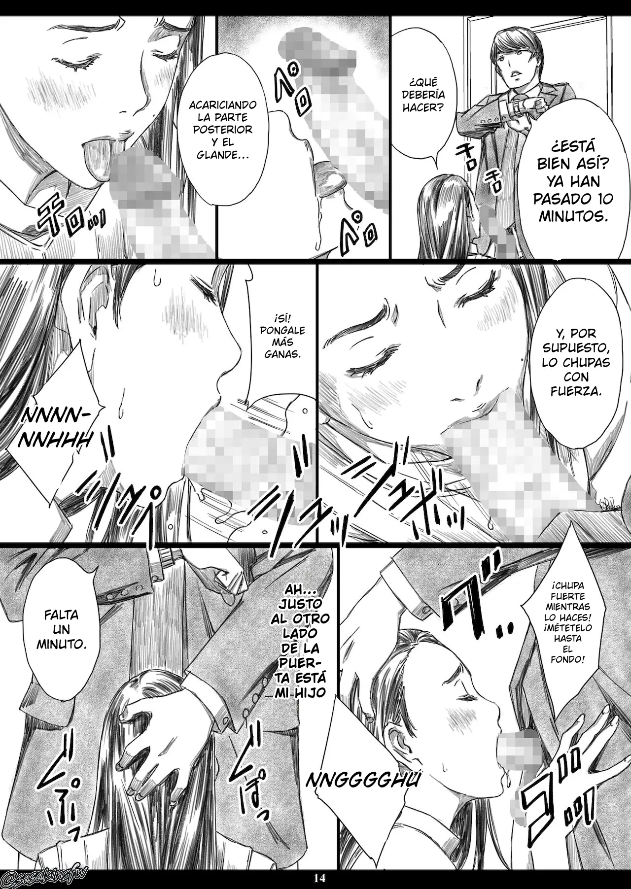Musuko no Mae de Dosukebe Kyouiku Sareta Ojuken Mama | Madre que ayudaba a su hijo a prepararse para los exámenes, es sometida a una educación obscena frente a él capítulo 1 página 13