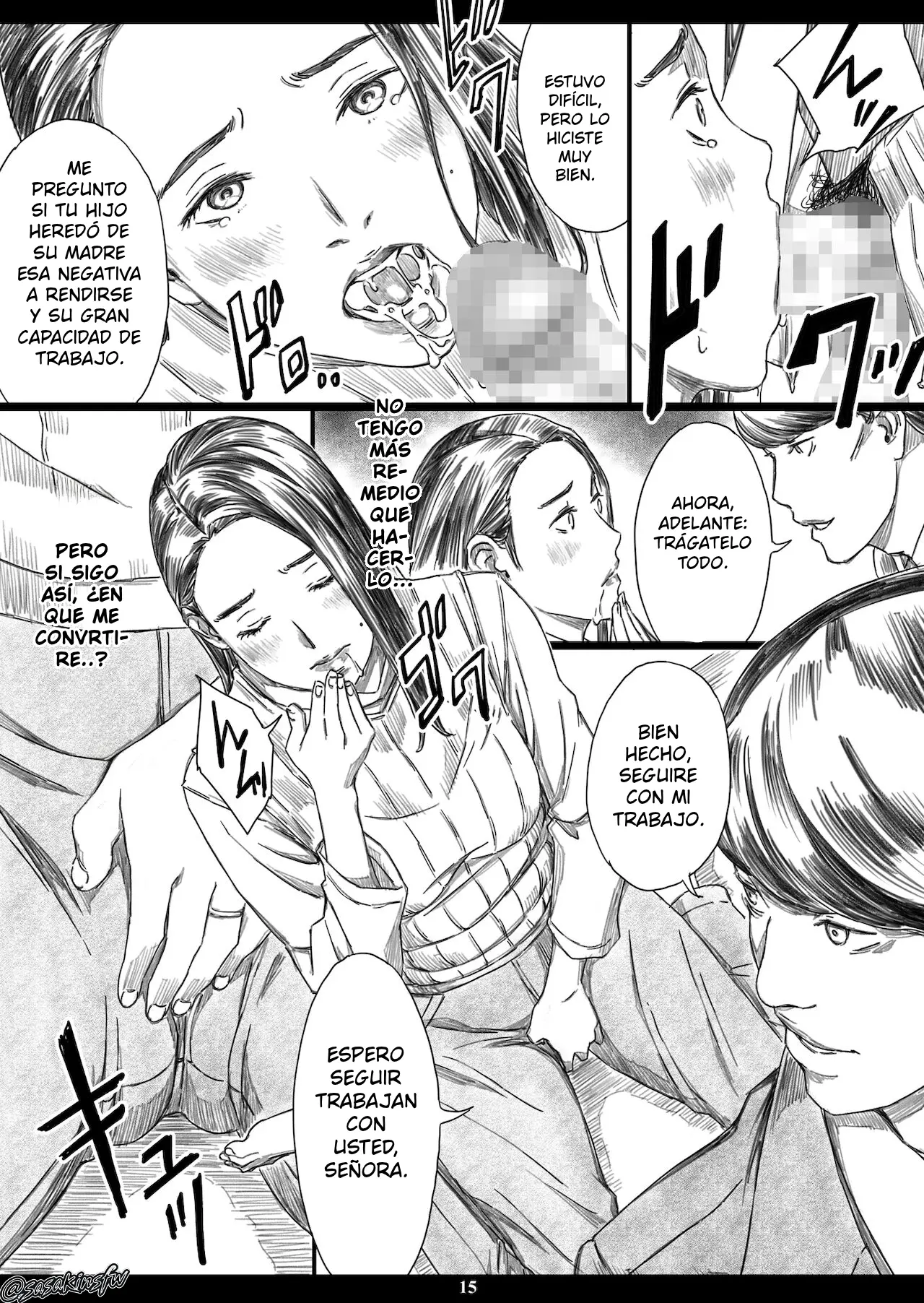 Musuko no Mae de Dosukebe Kyouiku Sareta Ojuken Mama | Madre que ayudaba a su hijo a prepararse para los exámenes, es sometida a una educación obscena frente a él capítulo 1 página 14