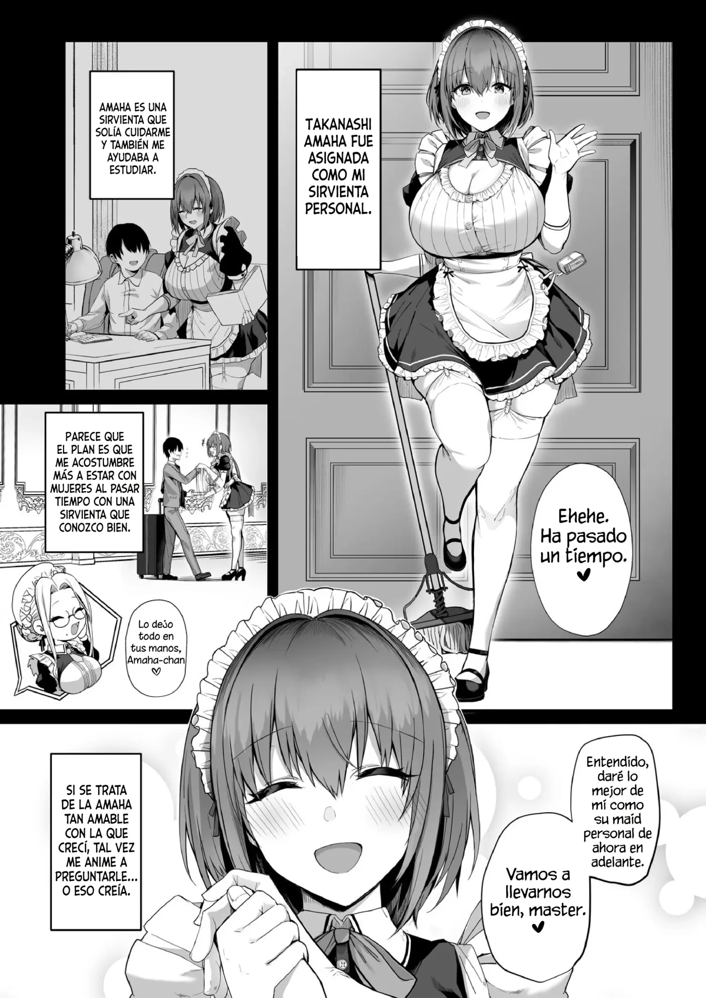 Love Maid -Yasashikute Amaama na Kyonyuu Ero Maid San to SEX Shimakuru Ohanashi-｜Love Maid -La hstoria de cómo tuve mucho sexo con mi mexy súper amante maid de grandes tetas- capítulo 1 página 9