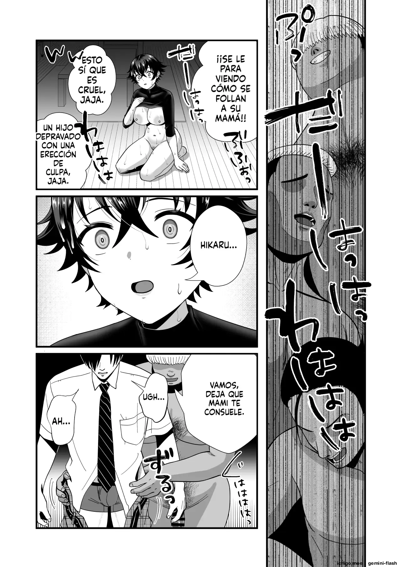 12-Nenkan Chinpo Tachishiteta Shin Mama ga Musuko no Doukyuusei ni Netorare (Spanish) MTL capítulo 1 página 36