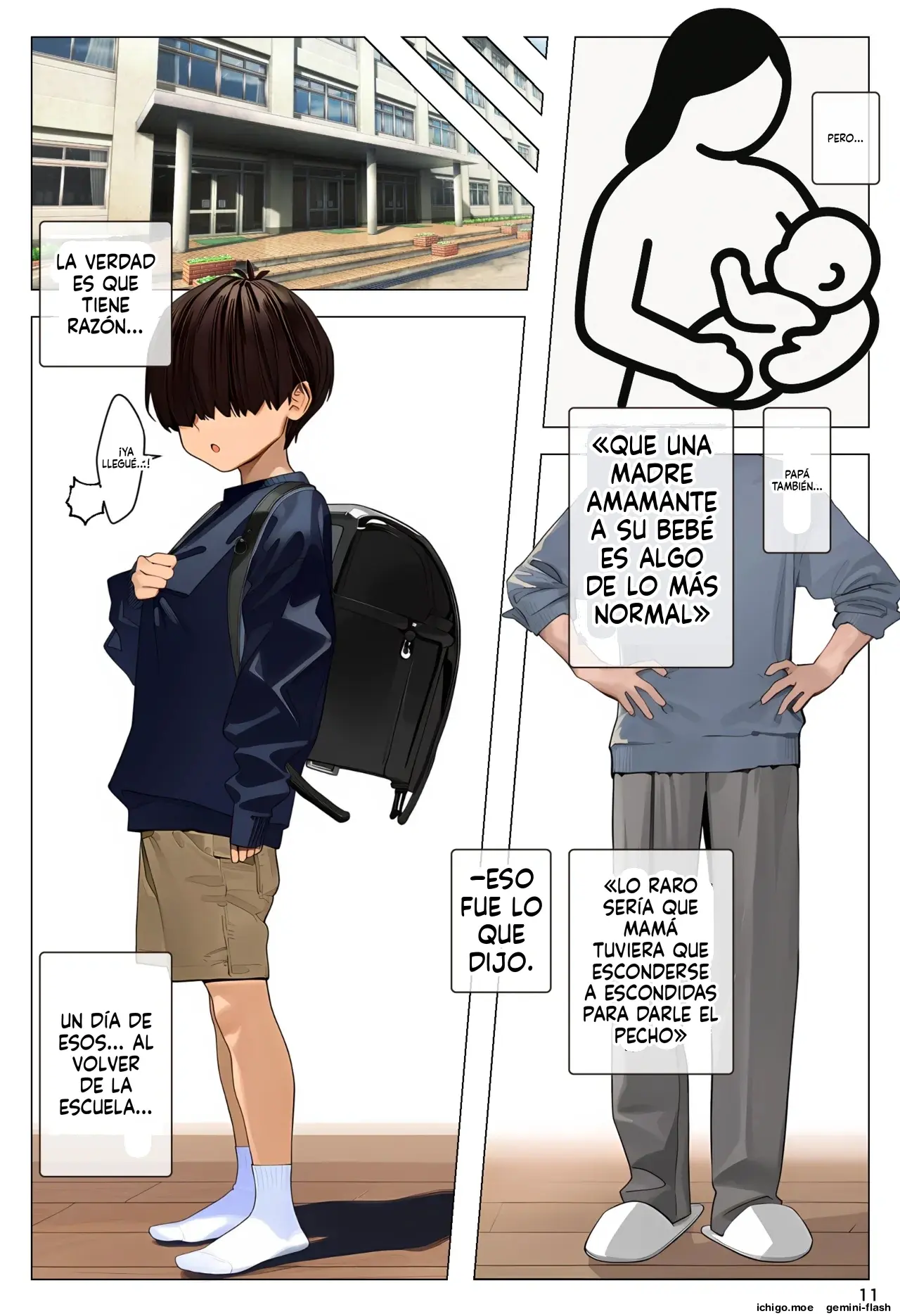 Aka-chan Umarenaoshi Appli de Tensei Restart! Kyonyuu Mama-tachi Iinari Haramase Sukihoudai 2 (Spanish) MTL capítulo 1 página 11