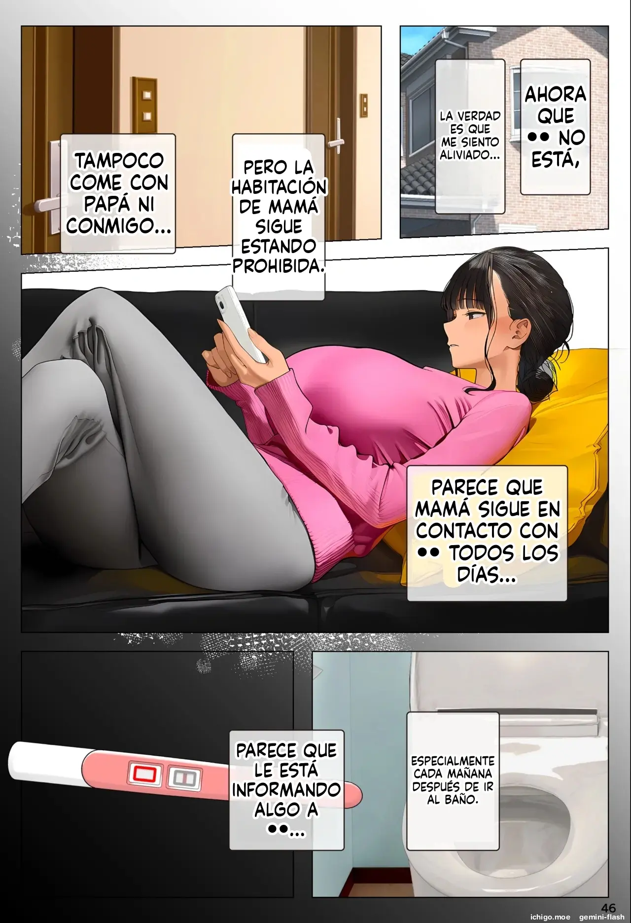 Aka-chan Umarenaoshi Appli de Tensei Restart! Kyonyuu Mama-tachi Iinari Haramase Sukihoudai 2 (Spanish) MTL capítulo 1 página 46