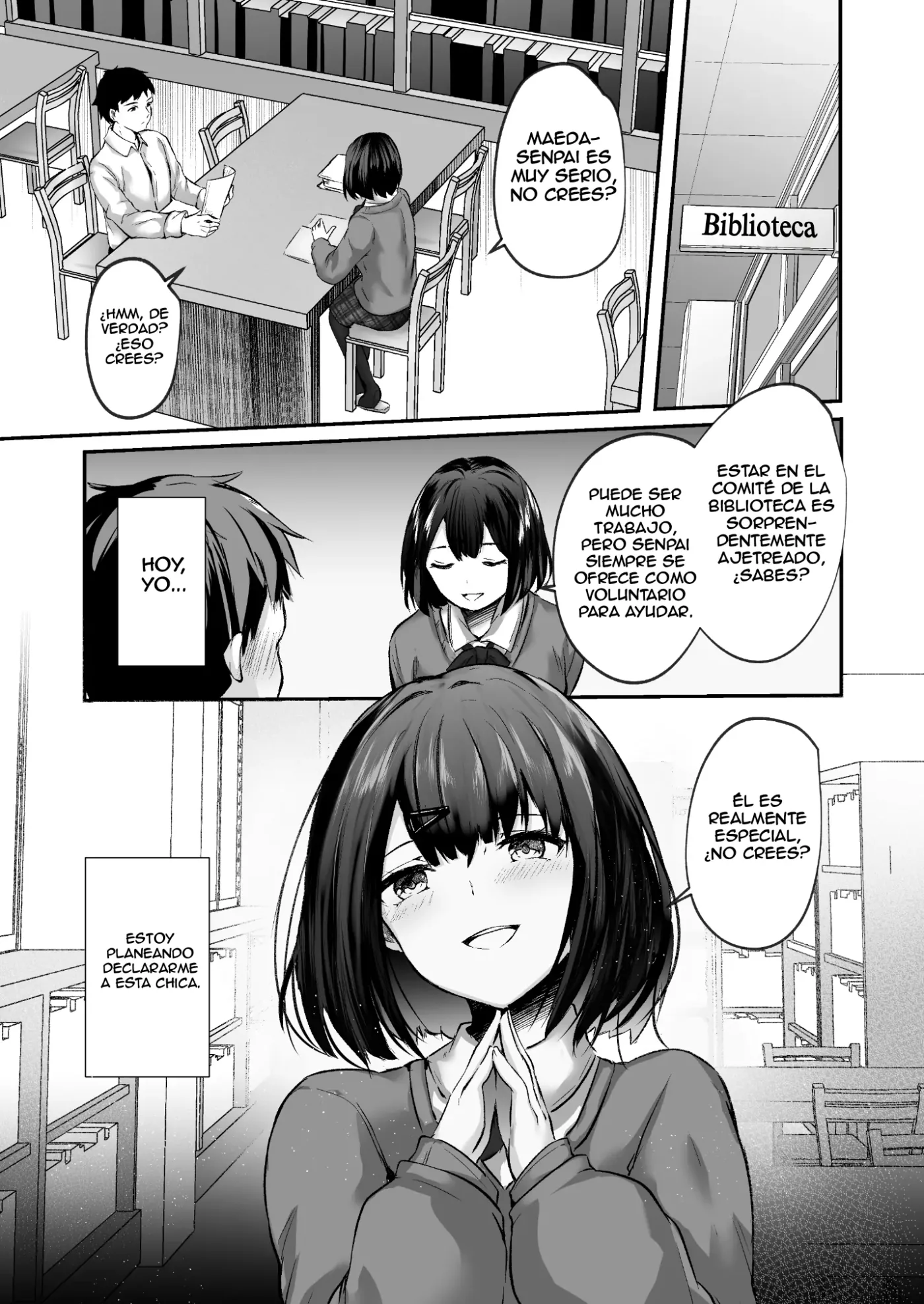 Senpai, Tabete mo Ii desu ka? -Jimi na Kouhai wa Nikushokukei Chijo datta- - Senpai, ¿me dejas devorarte? -La sencilla kouhai era en realidad una ninfómana depredadora- (decensored) capítulo 1 página 3