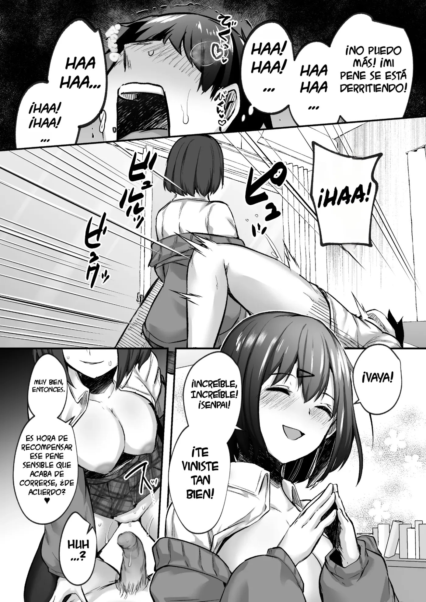 Senpai, Tabete mo Ii desu ka? -Jimi na Kouhai wa Nikushokukei Chijo datta- - Senpai, ¿me dejas devorarte? -La sencilla kouhai era en realidad una ninfómana depredadora- (decensored) capítulo 1 página 14