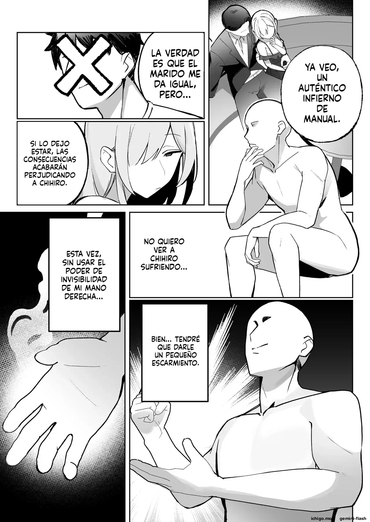 Kodoku no Sex Toumei Ningen nanode Hitozuma mo Gal mo NTR shite mo Muzai desu (Spanish) MTL capítulo 1 página 52
