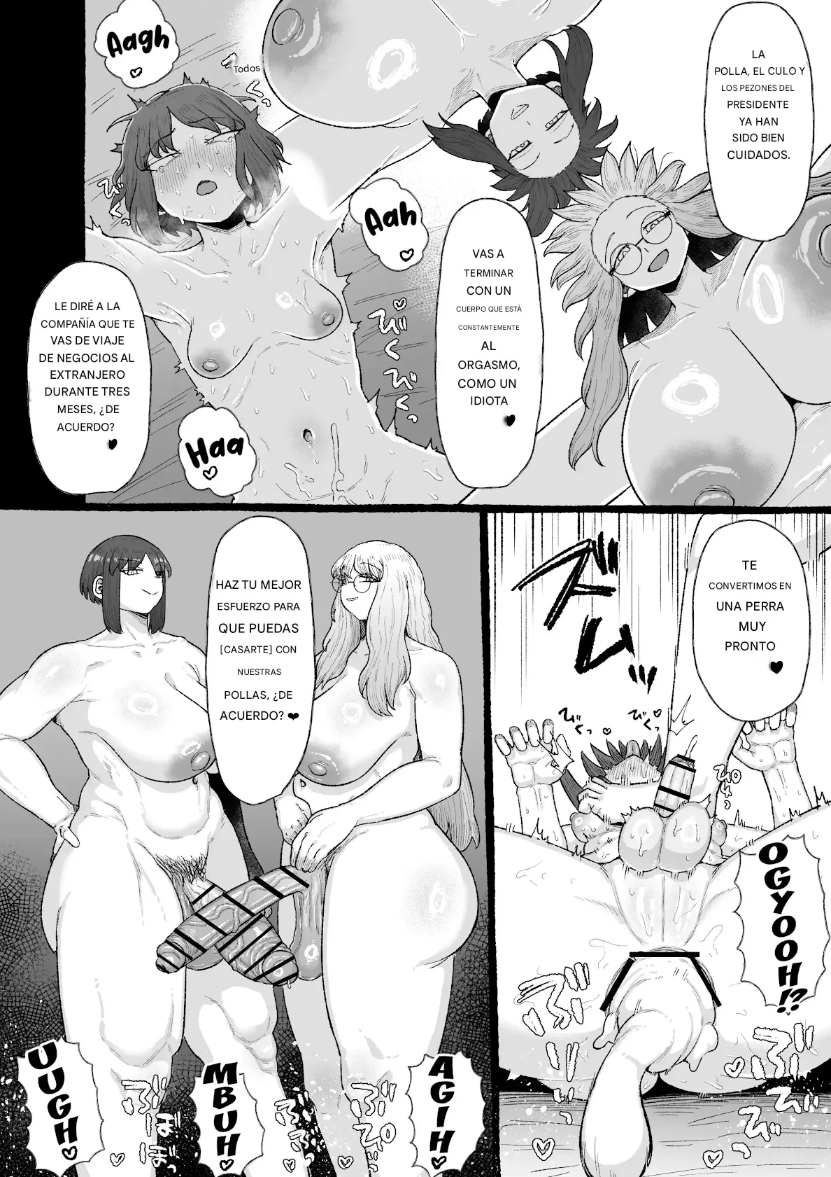 Ogya Babu Charisma Shachou no Mesu Ochi Futanari Homo Chinpo Sandwich Español capítulo 1 página 22