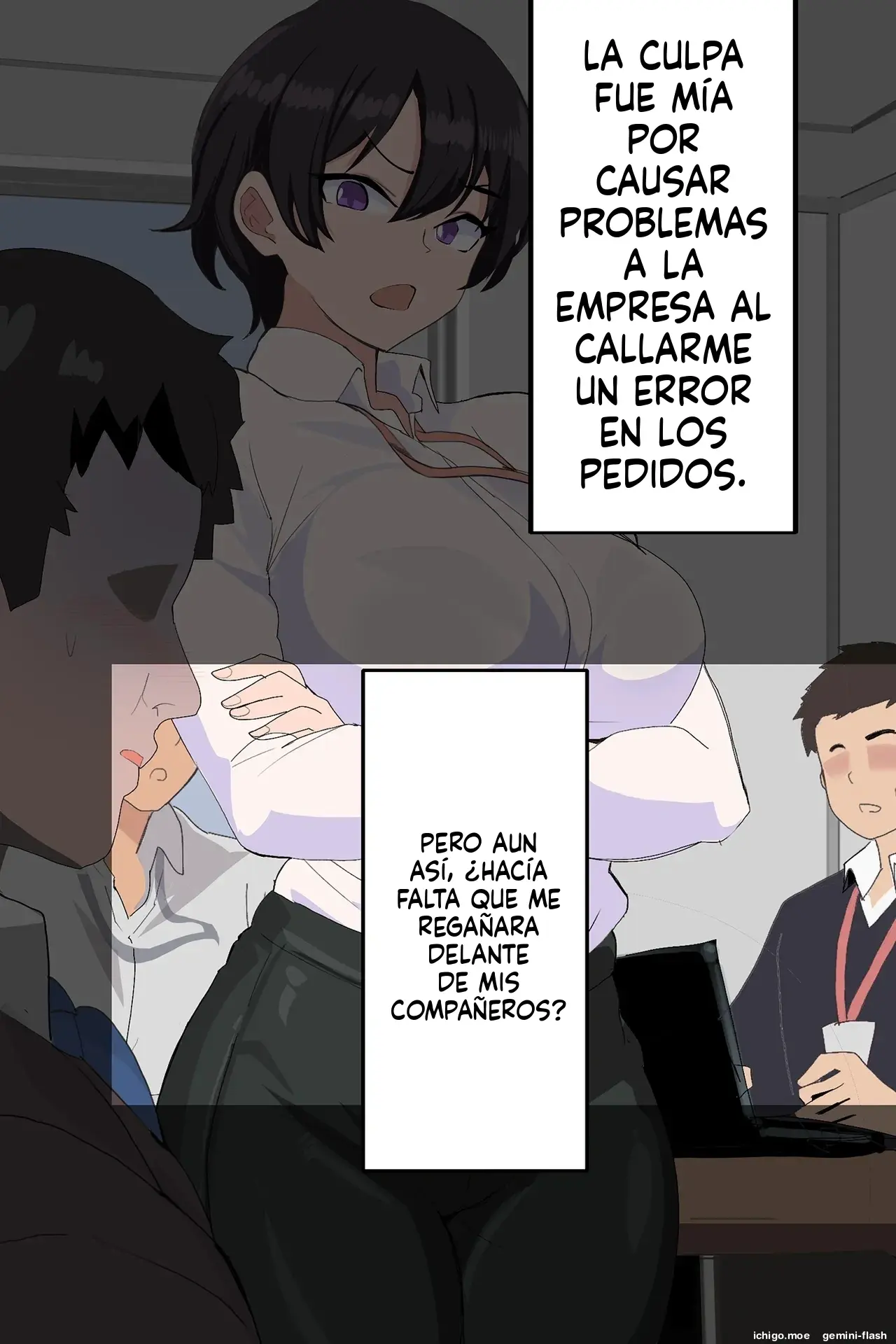 Onna Joushi ga Sankyuu o Totte Mitai to Iu node Boku ga Haramaseru Koto ni Narimashita (Spanish) MTL capítulo 1 página 7