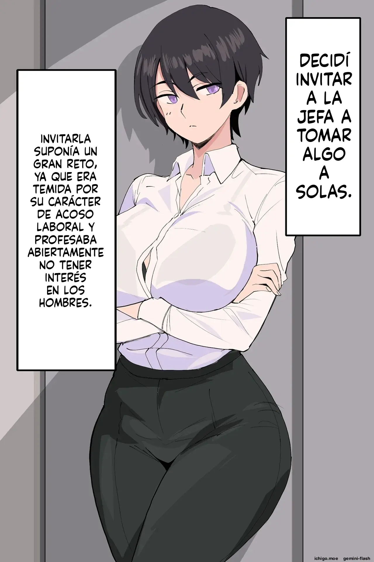 Onna Joushi ga Sankyuu o Totte Mitai to Iu node Boku ga Haramaseru Koto ni Narimashita (Spanish) MTL capítulo 1 página 9