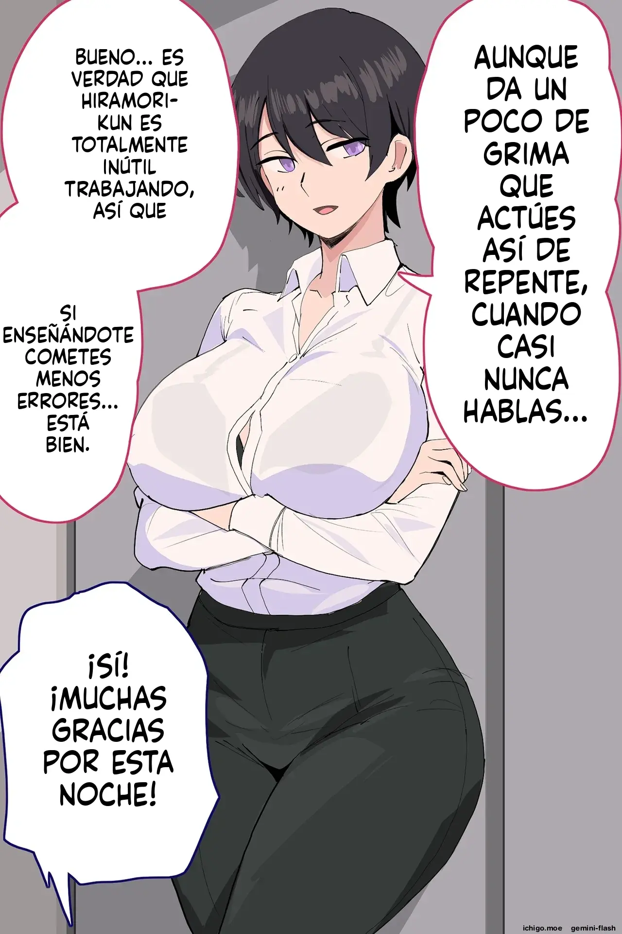 Onna Joushi ga Sankyuu o Totte Mitai to Iu node Boku ga Haramaseru Koto ni Narimashita (Spanish) MTL capítulo 1 página 12
