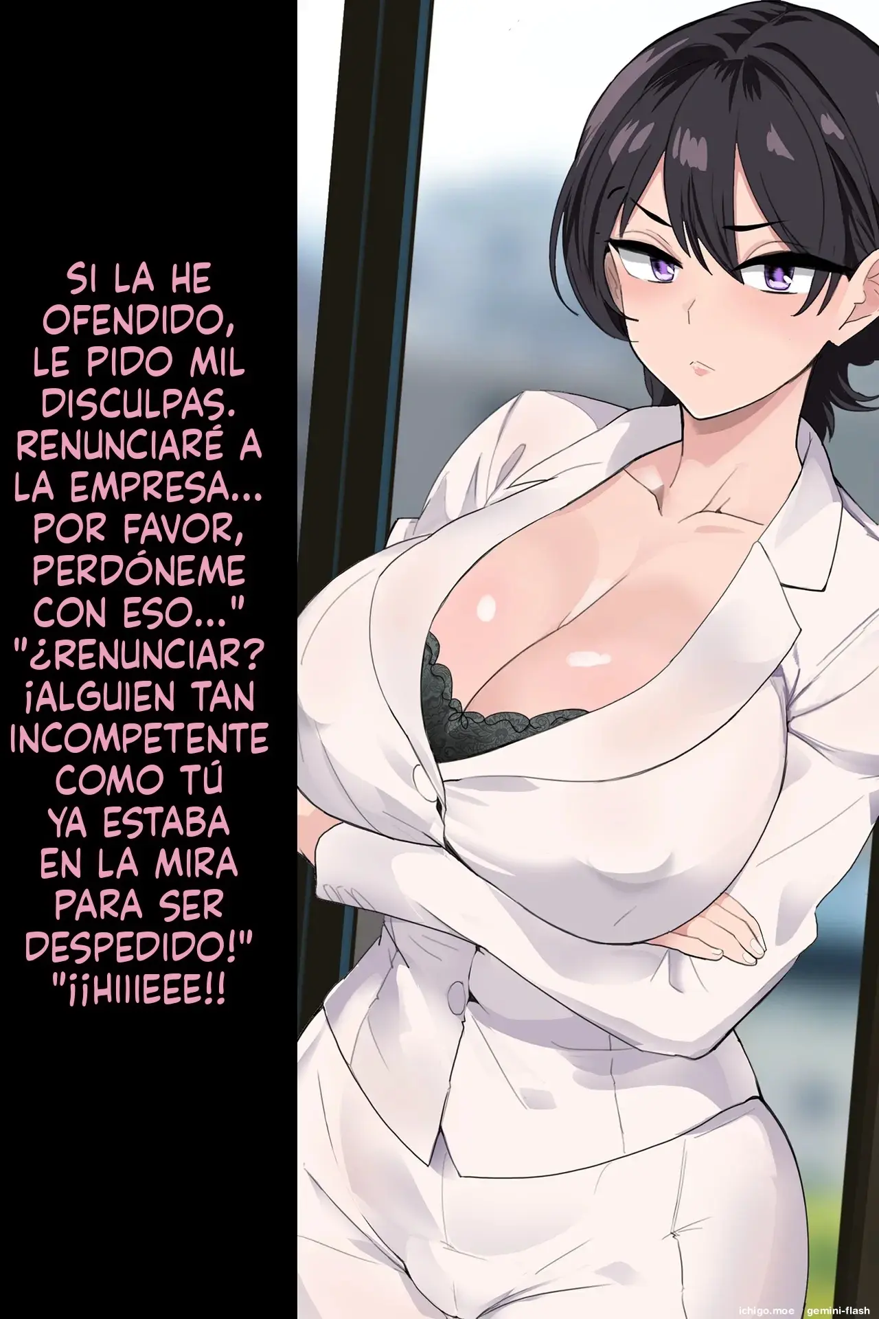 Onna Joushi ga Sankyuu o Totte Mitai to Iu node Boku ga Haramaseru Koto ni Narimashita (Spanish) MTL capítulo 1 página 79