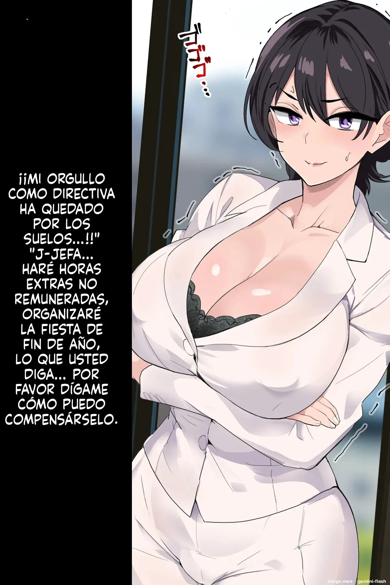 Onna Joushi ga Sankyuu o Totte Mitai to Iu node Boku ga Haramaseru Koto ni Narimashita (Spanish) MTL capítulo 1 página 82